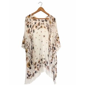 Neutral Floral Summer Kimono